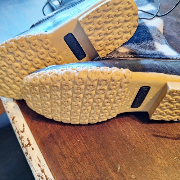 L.L. Bean 16" Black White Plaid Knee High Duck Boots Size 7 Very Good Condition - Picture 6 of 6